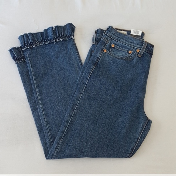 Anthro Levi's Wedgie Fit High Rise Ruffle Jeans - Picture 5 of 8